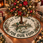 Deer Duck Bass Thank Him Christmas Tree Skirt