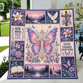 Faith Changes Everything Purple Butterfly Quilt