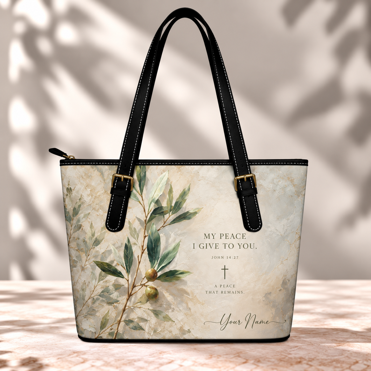Personalized My Peace Olive Branch Saddle Bag