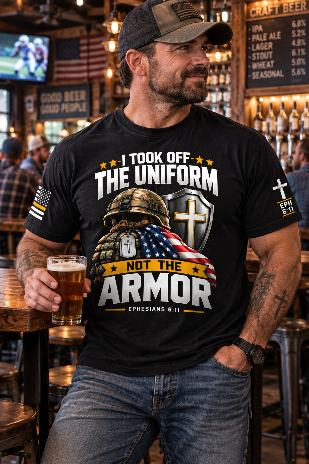 I Took Off the Uniform, Not the Armor – Christian Veteran T-Shirt