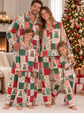 Christmas Tree Patchwork Family Ice Silk Pajamas