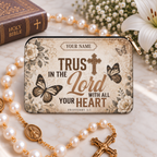 God Within Her Floral Personalized PU Leather Pouch
