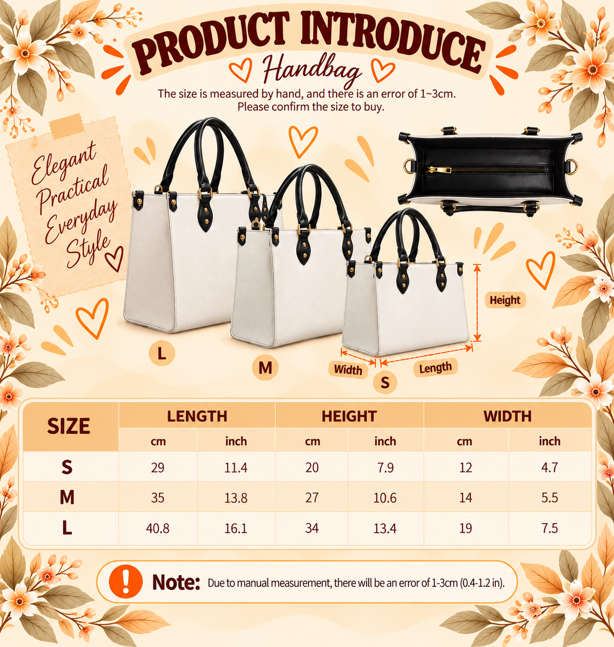 Personalized Floral Books PU Leather Handbag & Leather Long Wallet