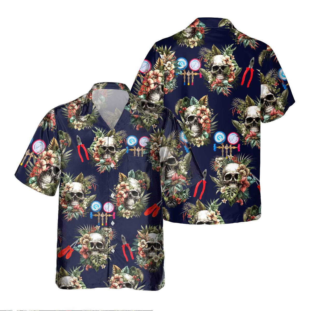 Awesome HVAC Tech- AOP Pocket Hawaiian Shirt - grunx260804-0203