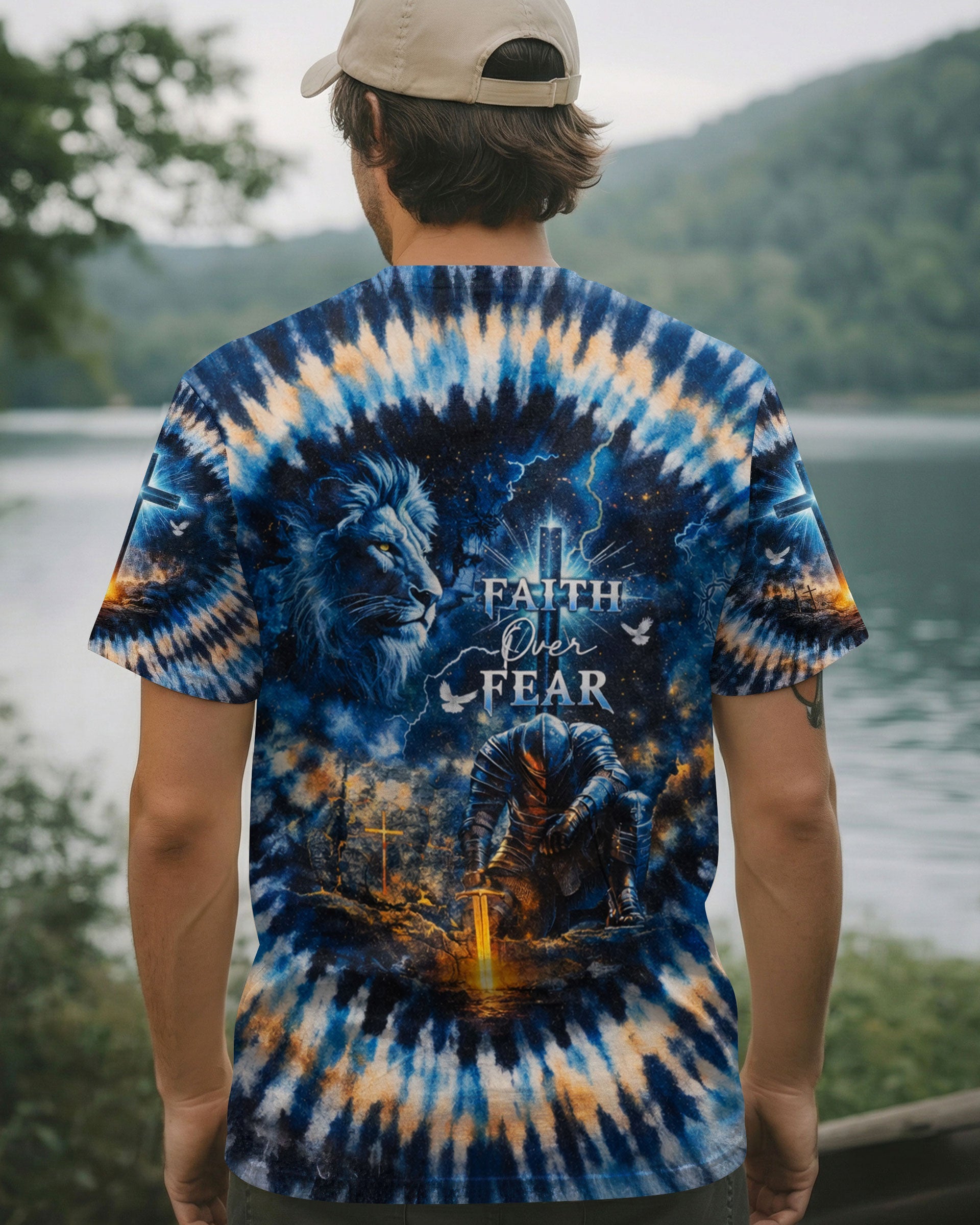 Faith Over Fear Swirl  Men's All Over Print Shirt - Trunx133057