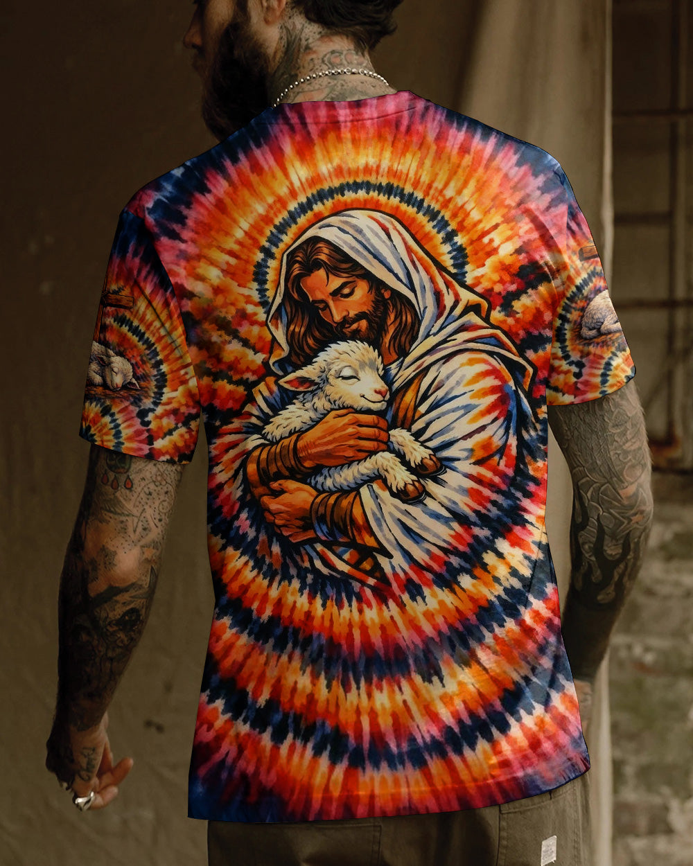 God And Lamb Swirl Men's All Over Print Shirt - Trunx560128