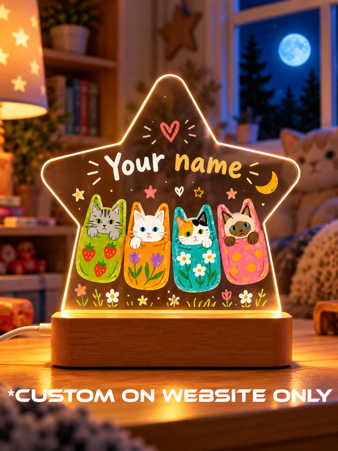 Cozy Kittens Personalize LED Night Light