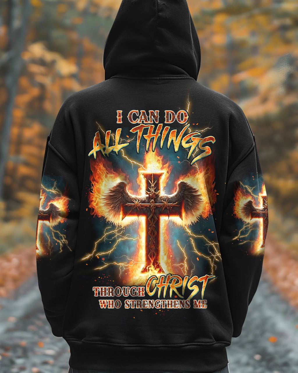 I Can Do All Things Cross Fire Wings Men's All Over Print Shirt - Trunx854288