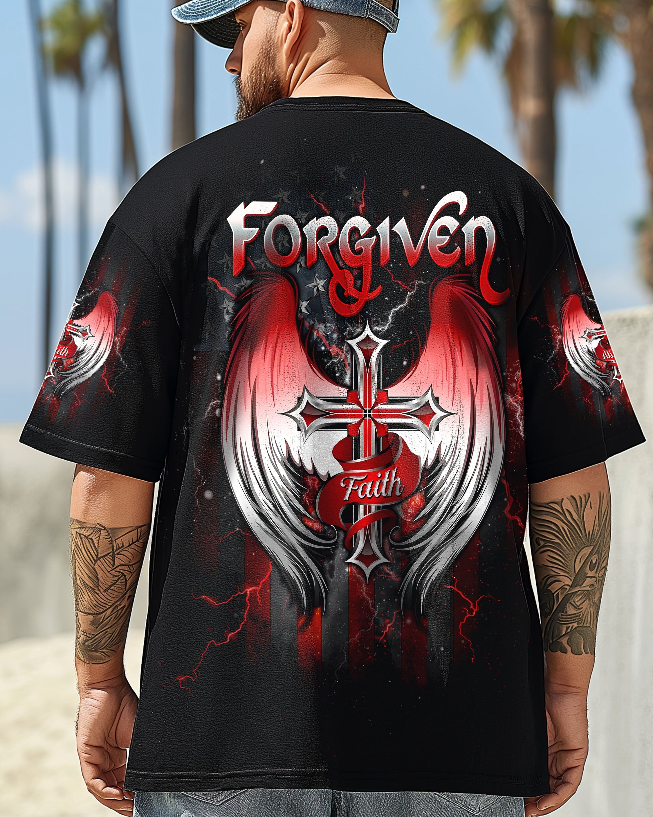 Forgiven Cross Wings Men's All Over Print Shirt - Trunx609667