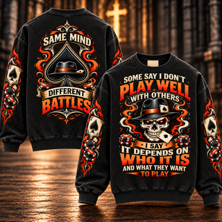 I Don't Play Well with Others – Funny Poker Skull Sweatshirt
