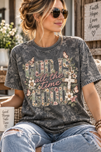 God Is Good All The Time Vintage Floral Cross Christian T-Shirt