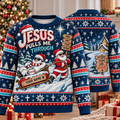 Personalized Jesus Pulls Me Through Ugly Sweater