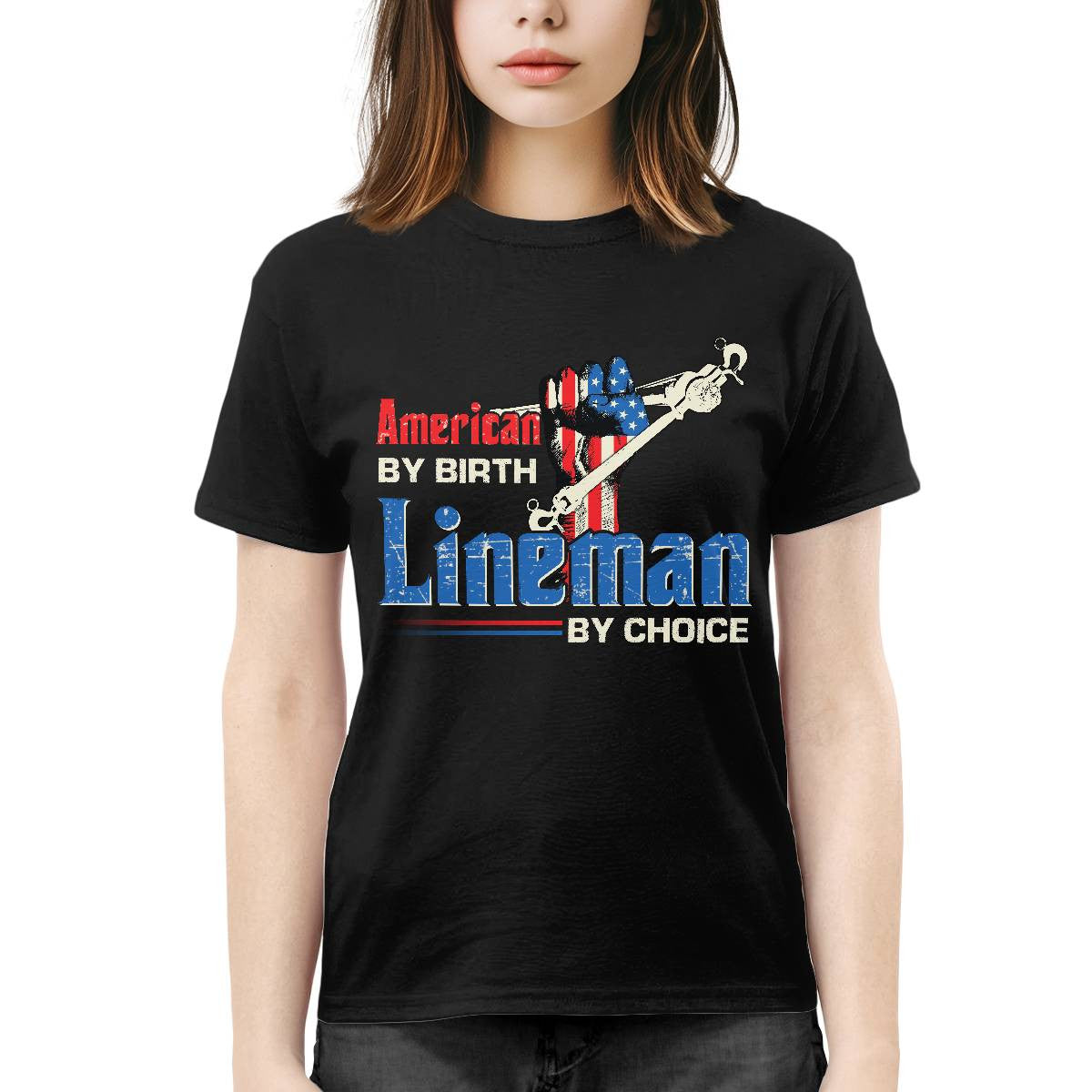 American By Birth Lineman By Choice-T-shirt - grunx260804-0134