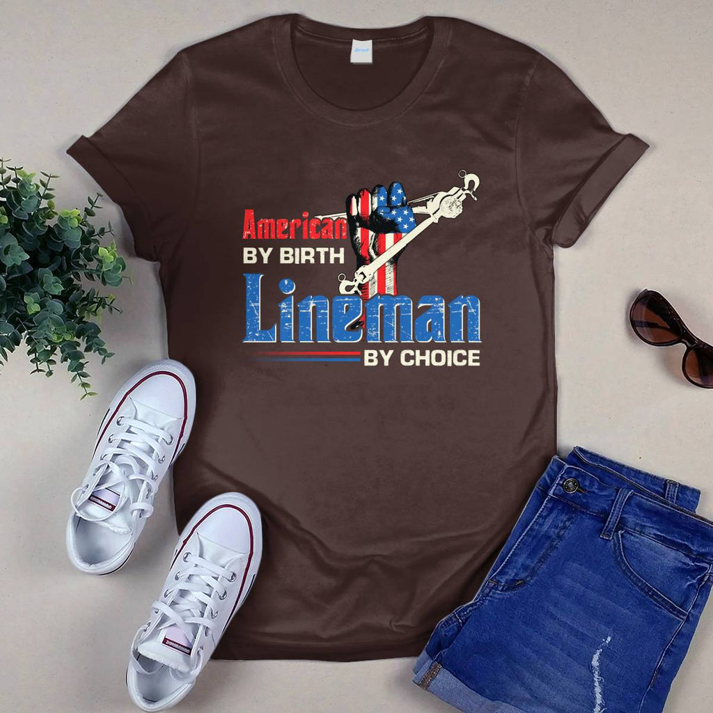American By Birth Lineman By Choice-T-shirt - grunx260804-0134