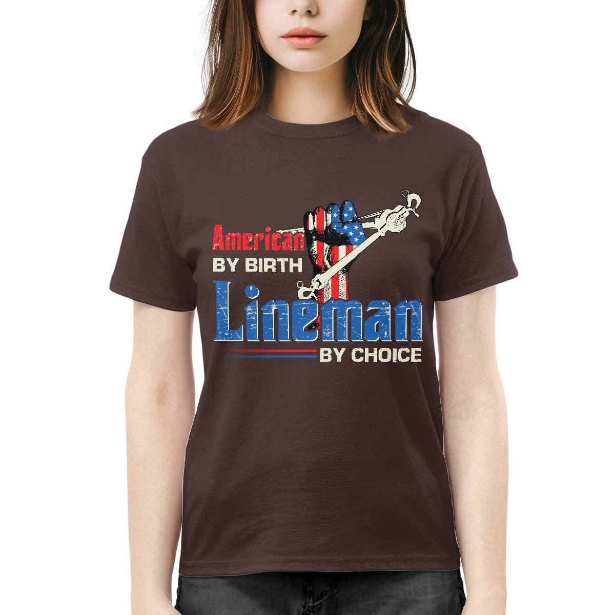 American By Birth Lineman By Choice-T-shirt - grunx260804-0134