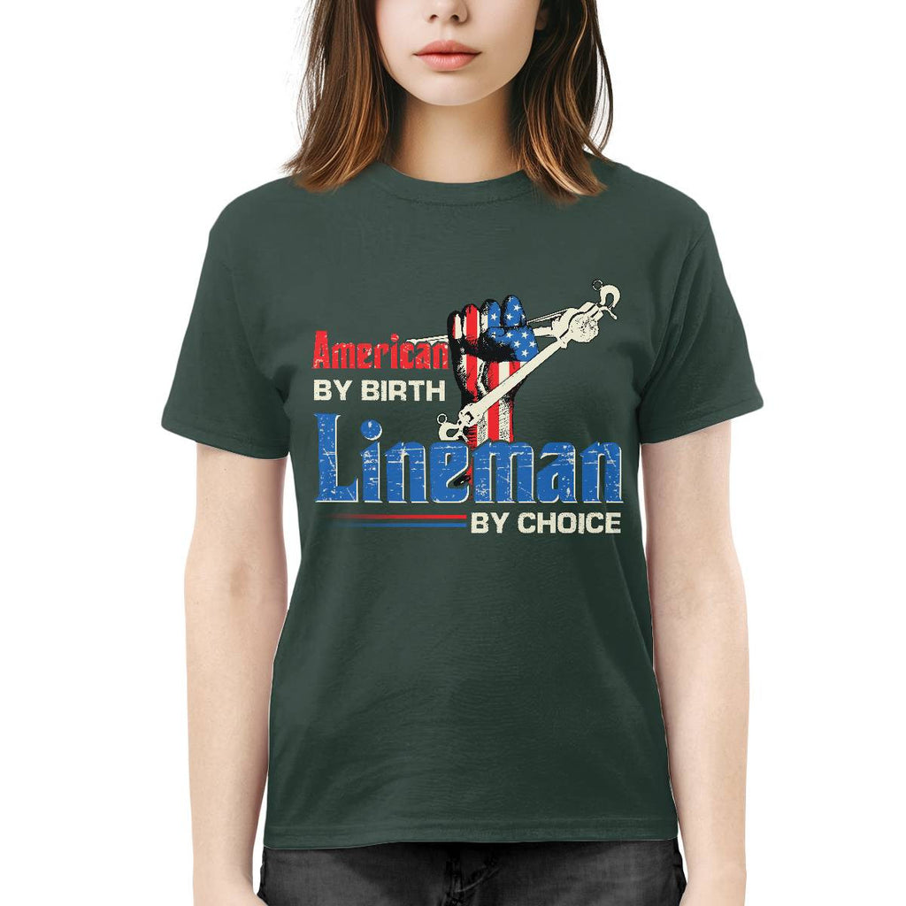 American By Birth Lineman By Choice-T-shirt - grunx260804-0134