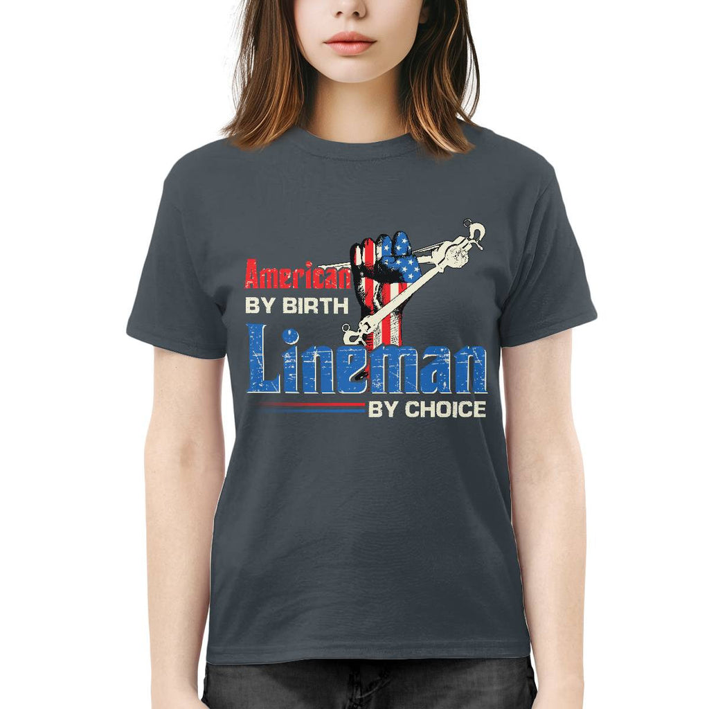 American By Birth Lineman By Choice-T-shirt - grunx260804-0134