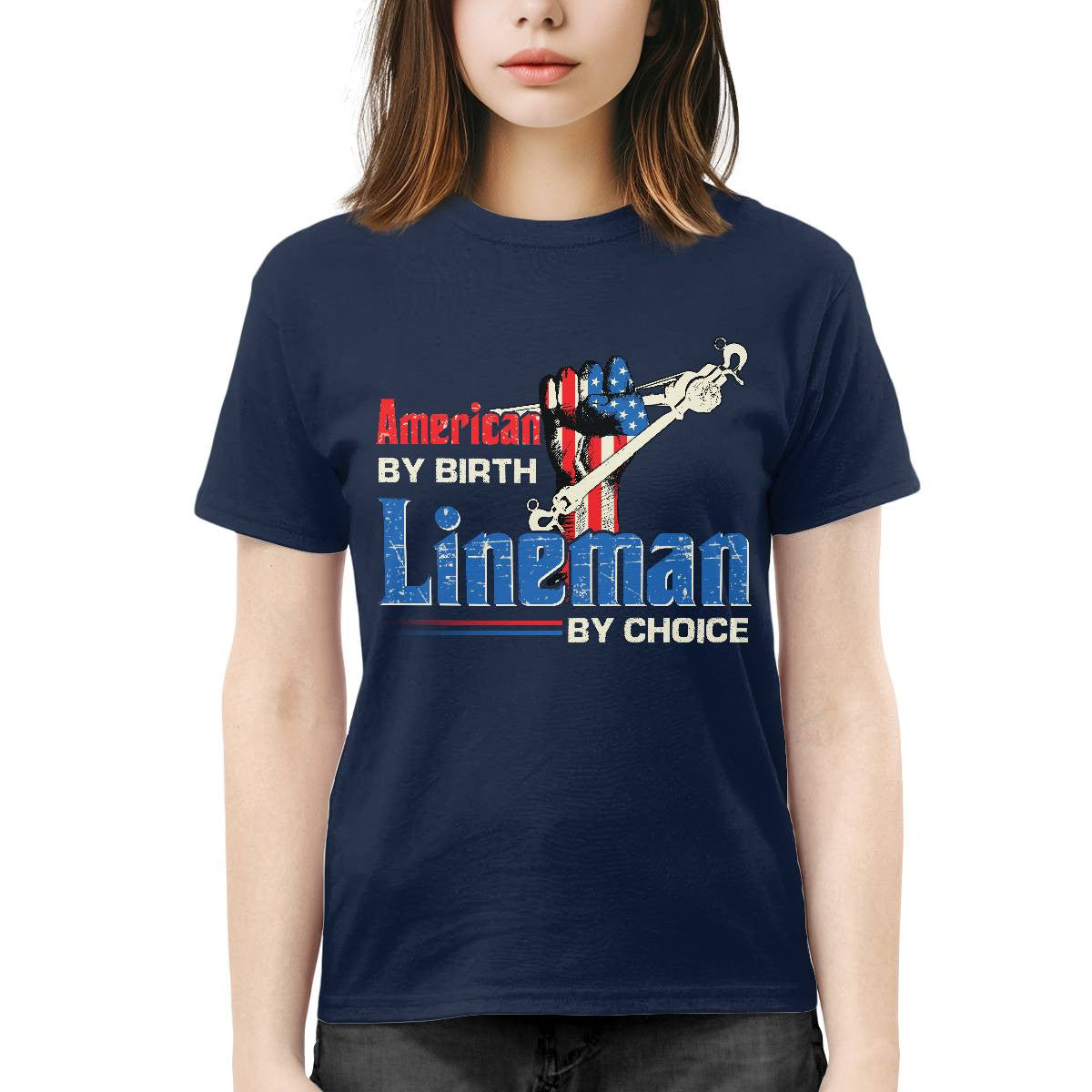 American By Birth Lineman By Choice-T-shirt - grunx260804-0134