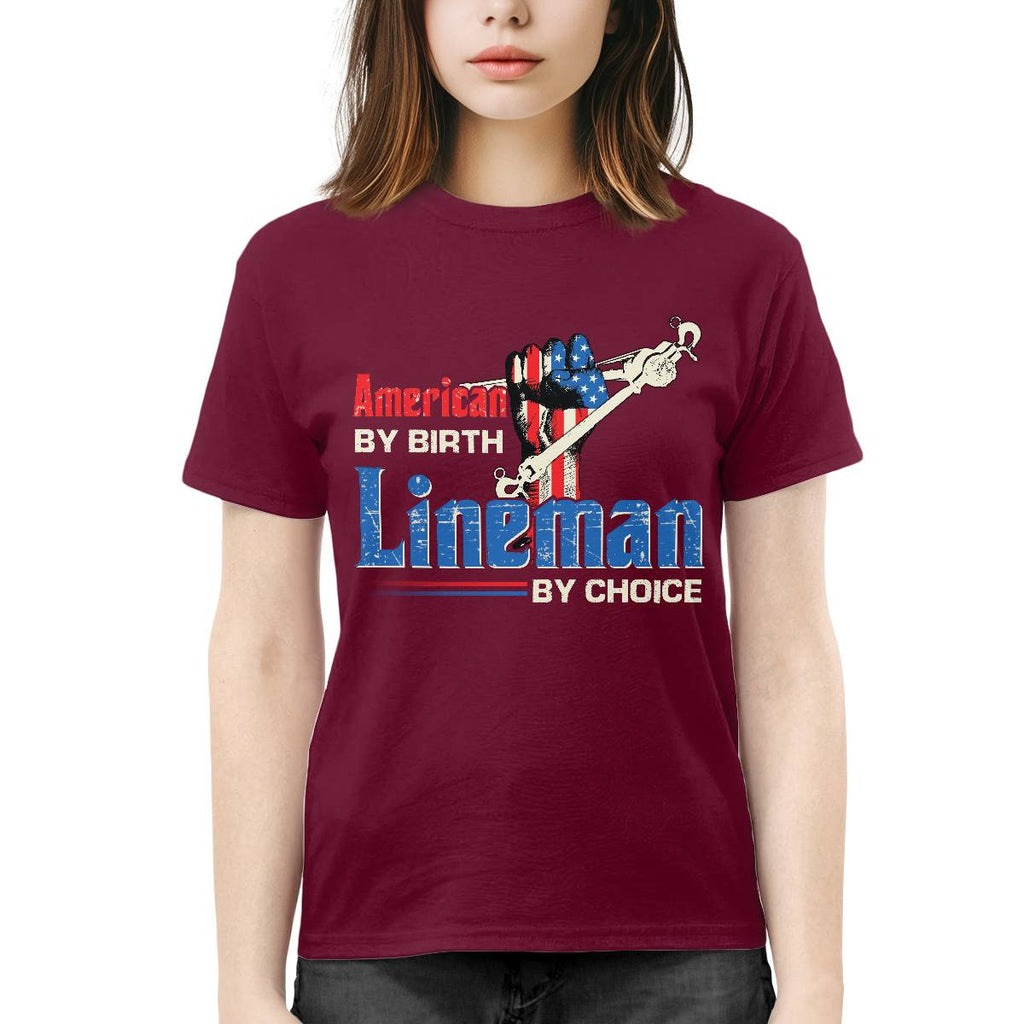 American By Birth Lineman By Choice-T-shirt - grunx260804-0134