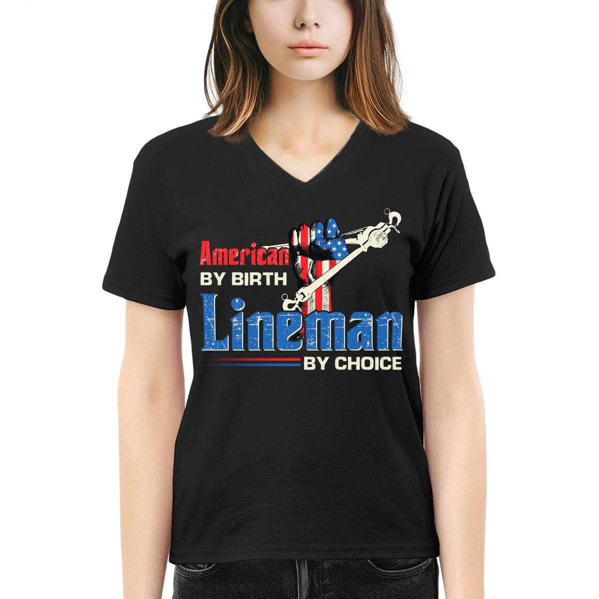 American By Birth Lineman By Choice-T-shirt - grunx260804-0134