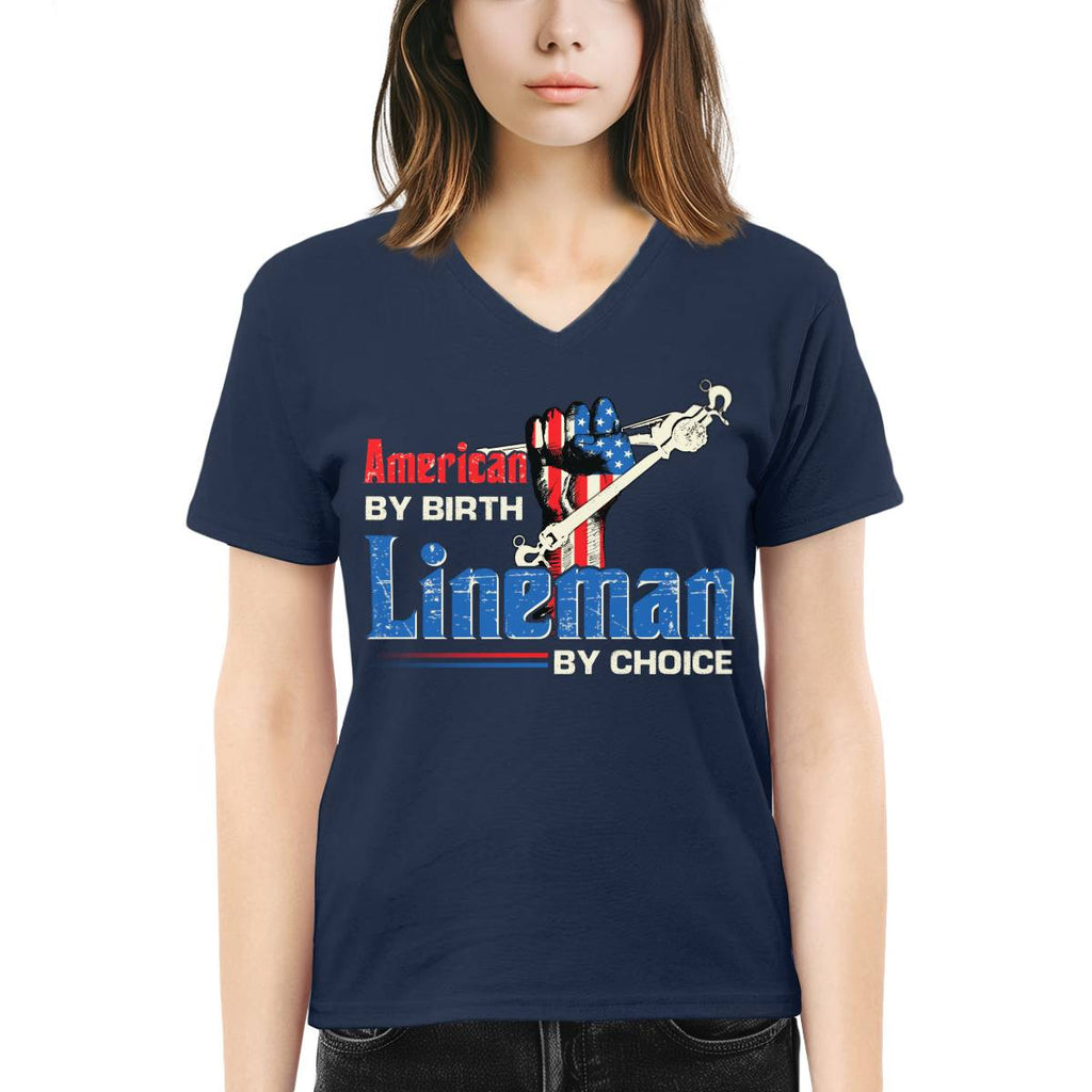 American By Birth Lineman By Choice-T-shirt - grunx260804-0134