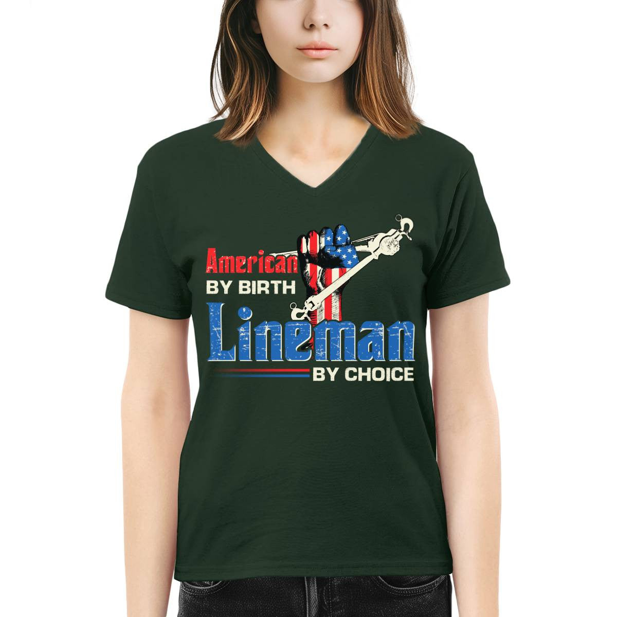 American By Birth Lineman By Choice-T-shirt - grunx260804-0134