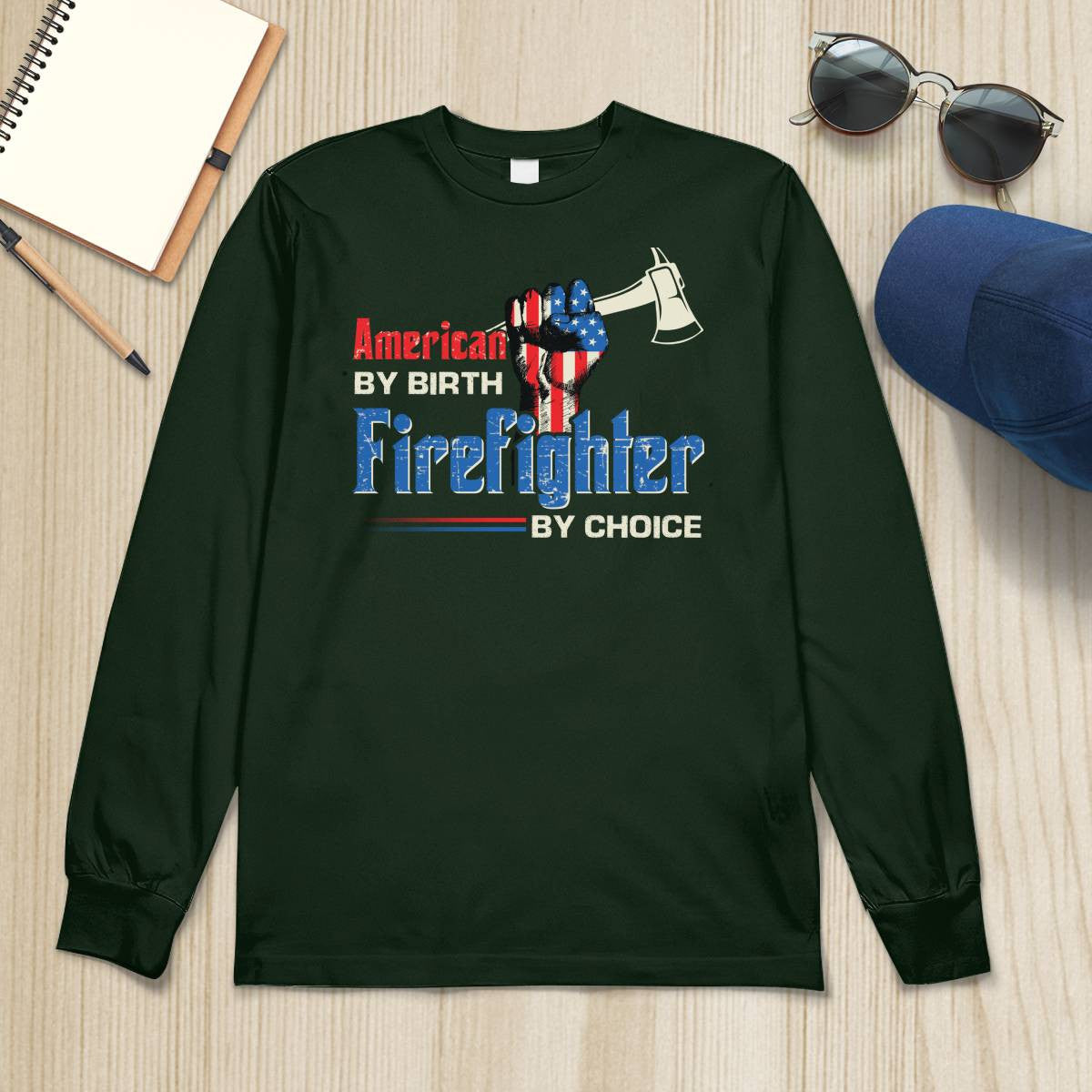 American By Birth Firefighter By Choice-T-shirt - grunx260804-0128