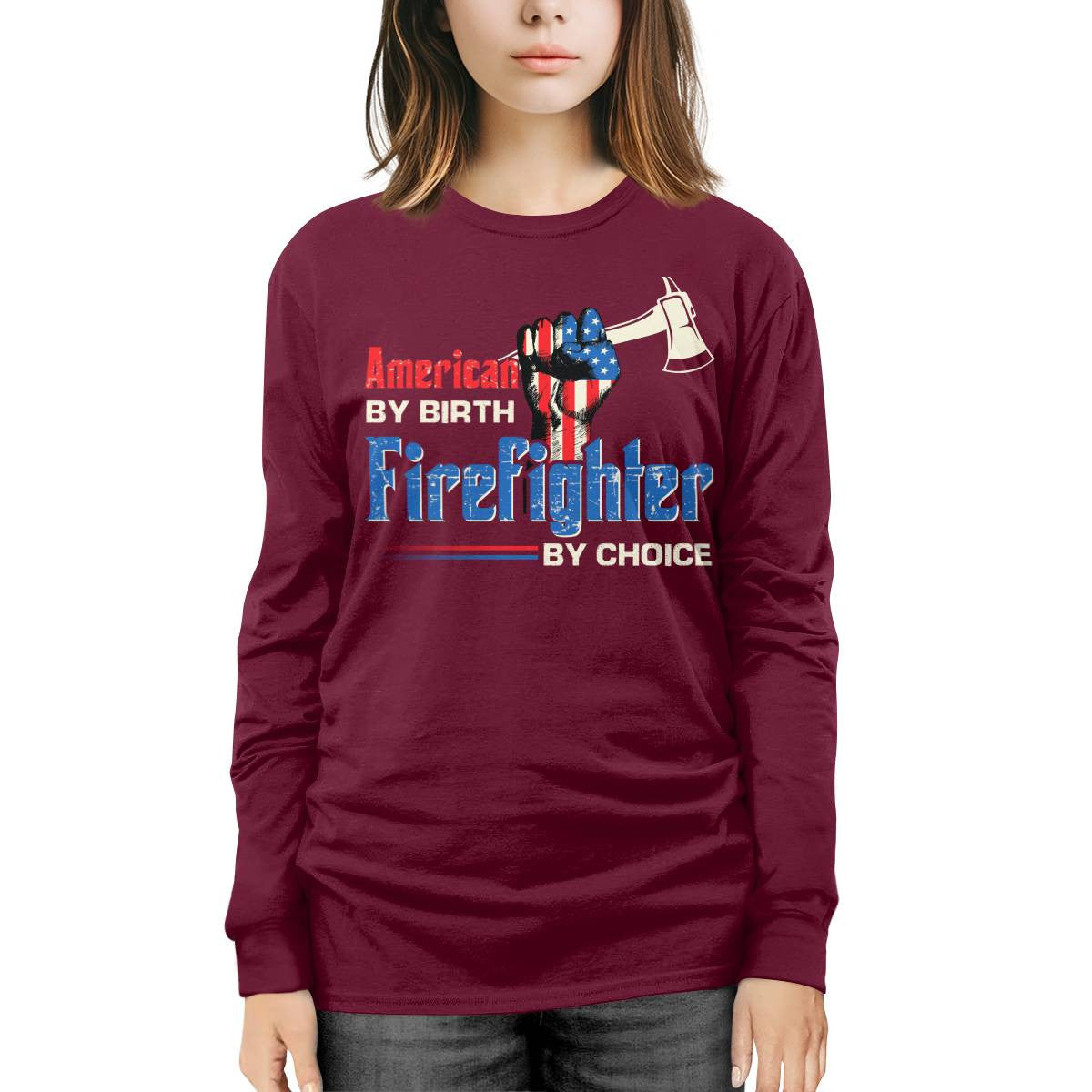 American By Birth Firefighter By Choice-T-shirt - grunx260804-0128