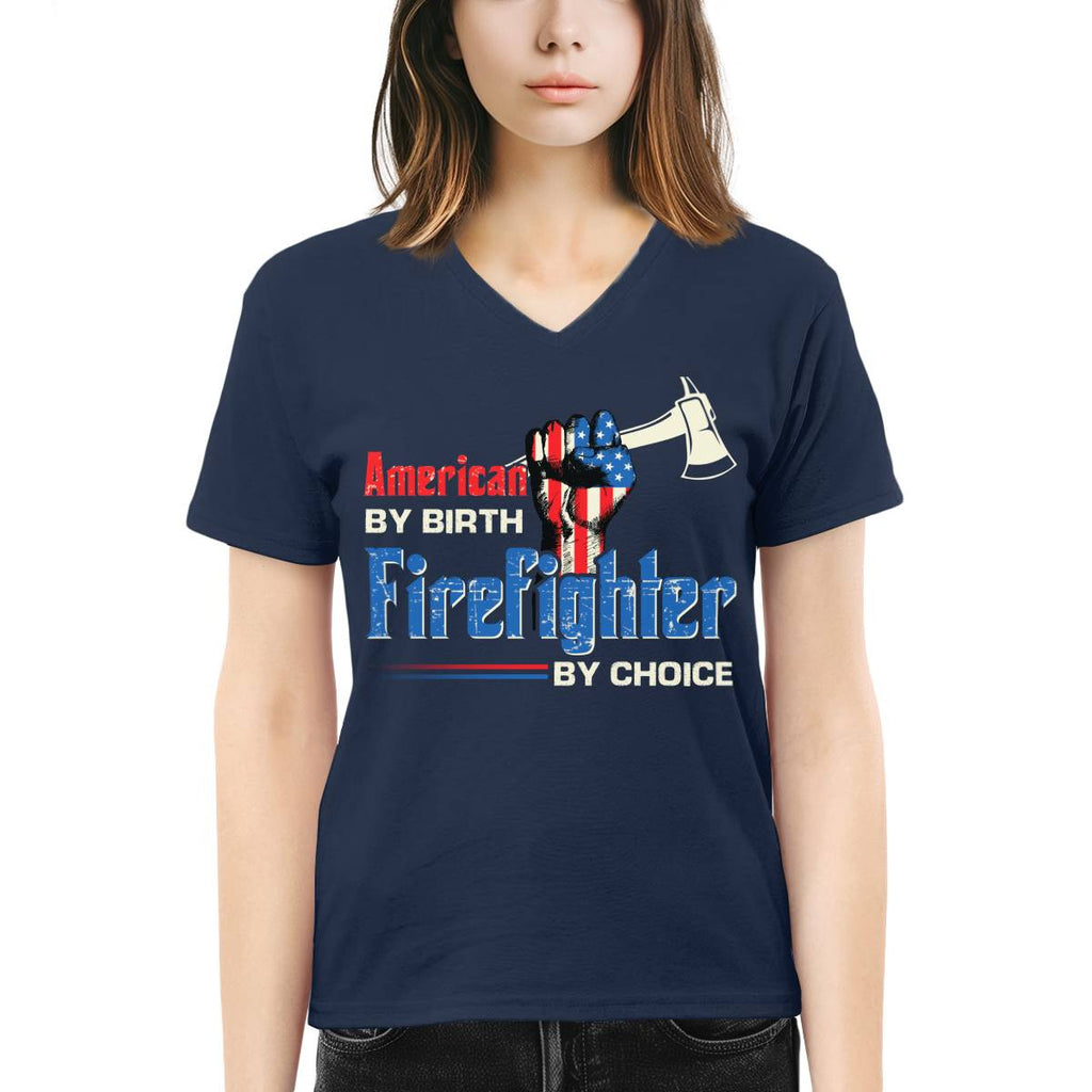 American By Birth Firefighter By Choice-T-shirt - grunx260804-0128