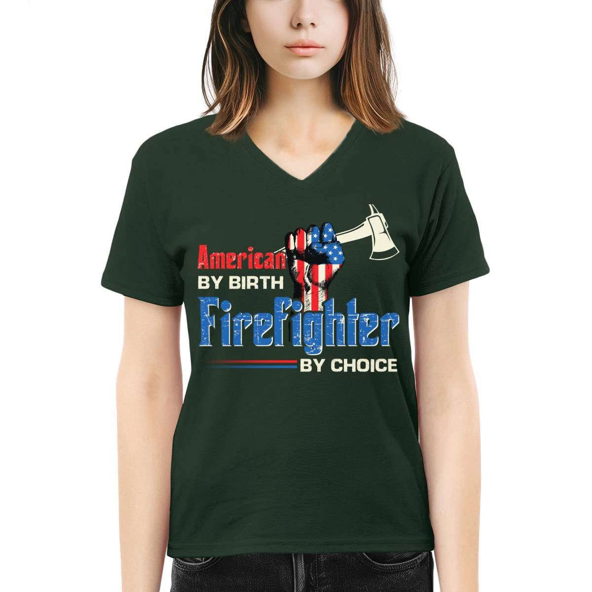 American By Birth Firefighter By Choice-T-shirt - grunx260804-0128