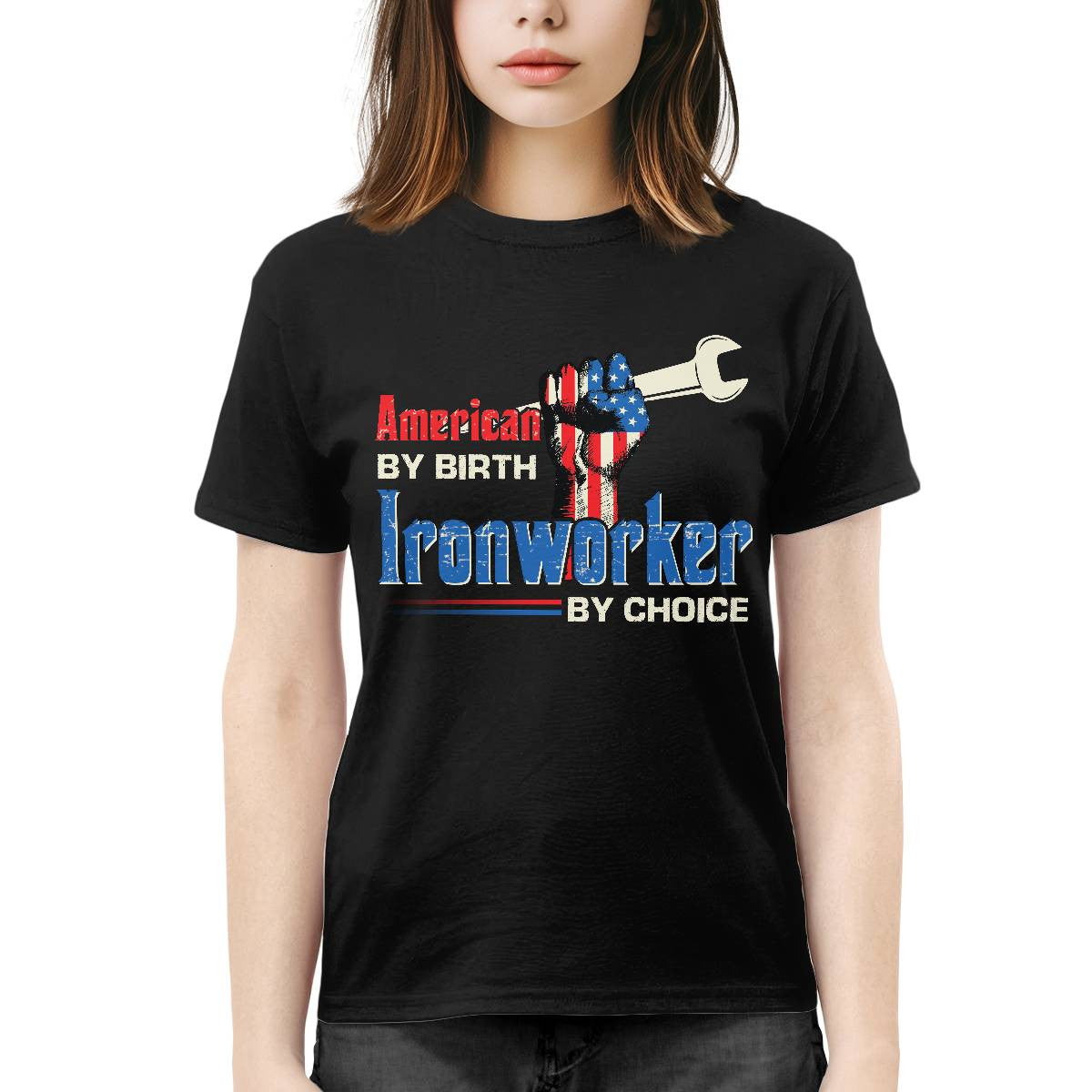 American By Birth Ironworker By Choice-T-shirt - grunx260804-0131