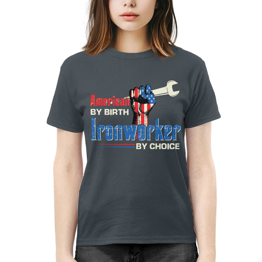American By Birth Ironworker By Choice-T-shirt - grunx260804-0131
