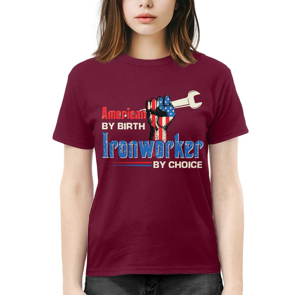 American By Birth Ironworker By Choice-T-shirt - grunx260804-0131