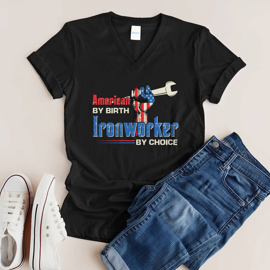 American By Birth Ironworker By Choice-T-shirt - grunx260804-0131