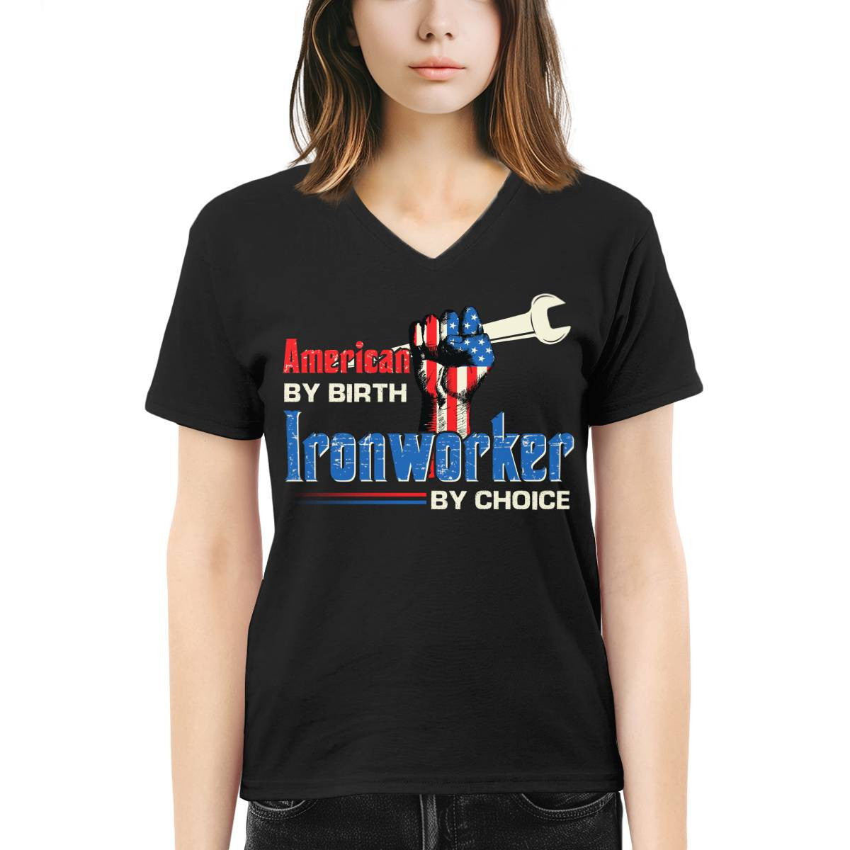 American By Birth Ironworker By Choice-T-shirt - grunx260804-0131