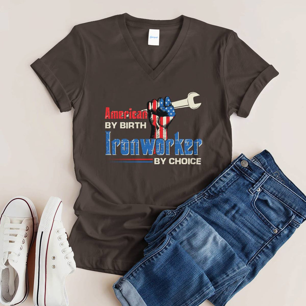 American By Birth Ironworker By Choice-T-shirt - grunx260804-0131
