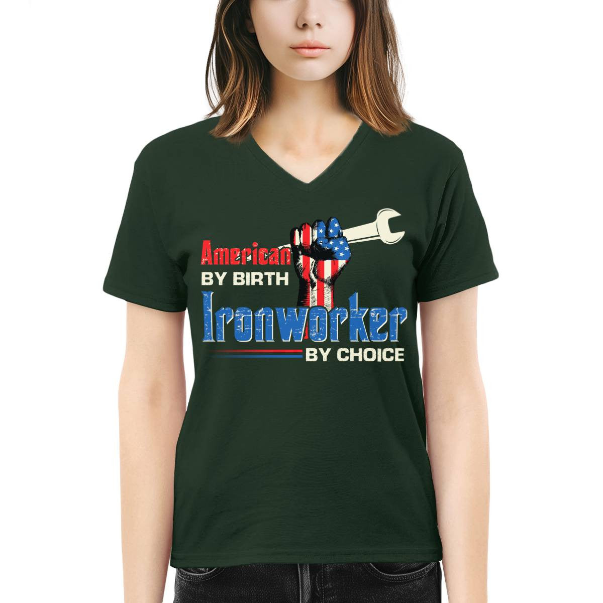 American By Birth Ironworker By Choice-T-shirt - grunx260804-0131