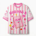 God Has A Plan Pink Stripe Bible T-Shirt Jersey