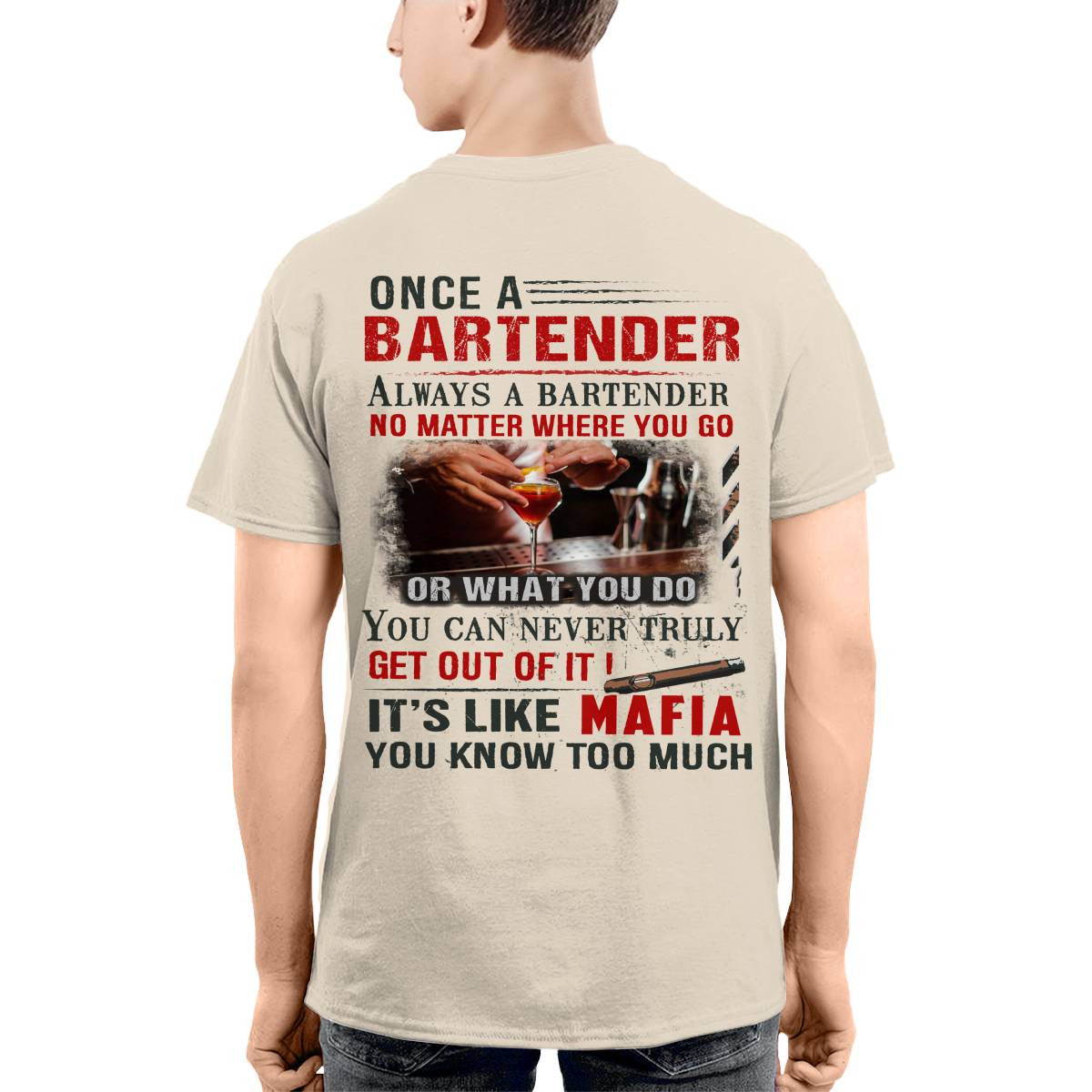 Awesome Bartender It's like mafia-T-shirt - grunx260804-0263