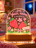 Strawberry Psalm 23:3 Personalize LED Night Light