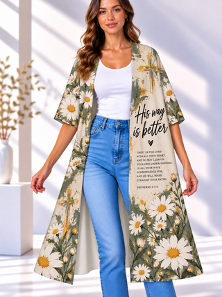 His Way Is Better Daisy Cross Women's Short-Sleeved Cape