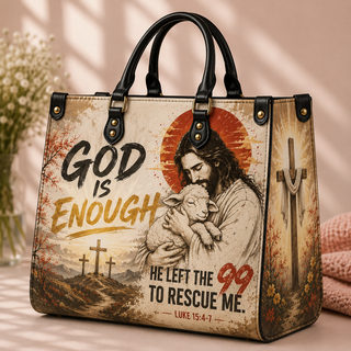 God Is Enough PU Leather Handbag