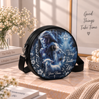 Personalized Jesus Lion and Lamb Leather Round Bag