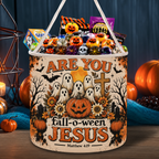 Fall-O-Ween Jesus Ghost Halloween Candy Basket