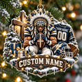 Personalized Football Warrior Cross Ornament
