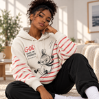 Little My Red Stripe Waffle Hoodie
