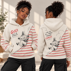 Little My Red Stripe Waffle Hoodie