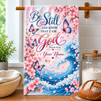 Personalized Be Still Butterfly Wave Kitchen Towel