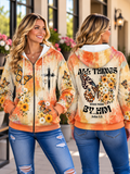 All Things Were Made by Him Butterfly Zip Hoodie