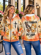 All Things Were Made by Him Butterfly Zip Hoodie